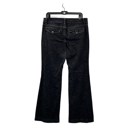 WHBM Feel Beautiful Trouser Leg Pants Womens 10R Black Denim Look Used - Picture 2 of 16